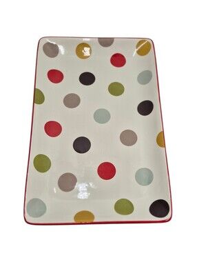Certified International Nancy Green Polka Dot 15 Inch Serving Tray Platter